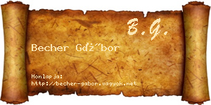 Becher Gábor névjegykártya